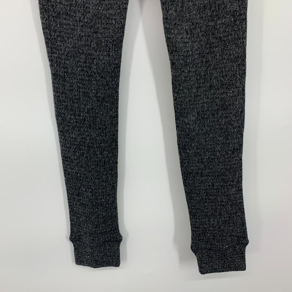 Aerie Leggings Black Gray Lounge Pull On Waffle Knit High Rise - Picture 11 of 13
